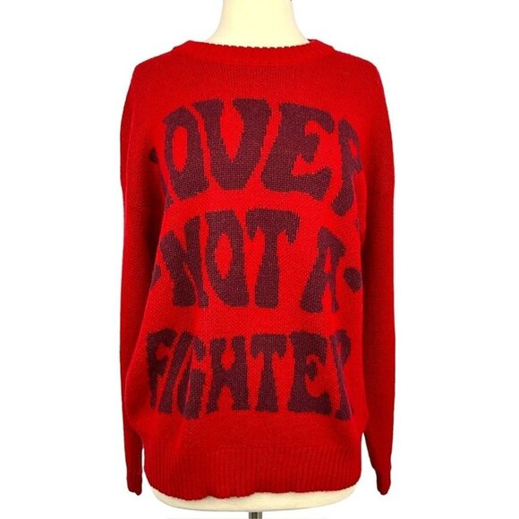 MOTHER Sweaters - MOTHER Lover Not a Fighter Jumper Sweater Women's M Red Pullover Alpaca Wool